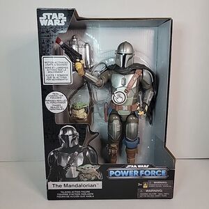 Star Wars Power Force The Mandalorian w/ Grogu Talking Action Figure *NEW in BOX